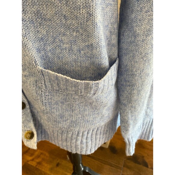 Ella Moss Cardigan Sweater Fuzzy Oversized Medium Light Blue Pockets Super Soft - Picture 4 of 12